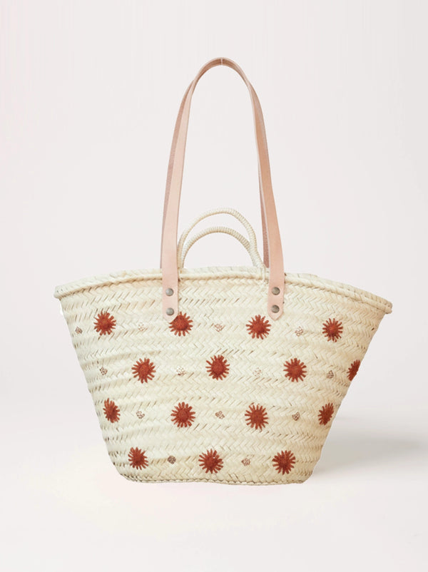 Panier Brodé Carmen Terracotta