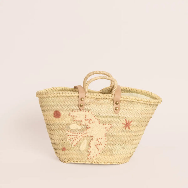 Panier Brodé Paloma Rose