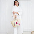 Panier Brodé Thé Beach Violet