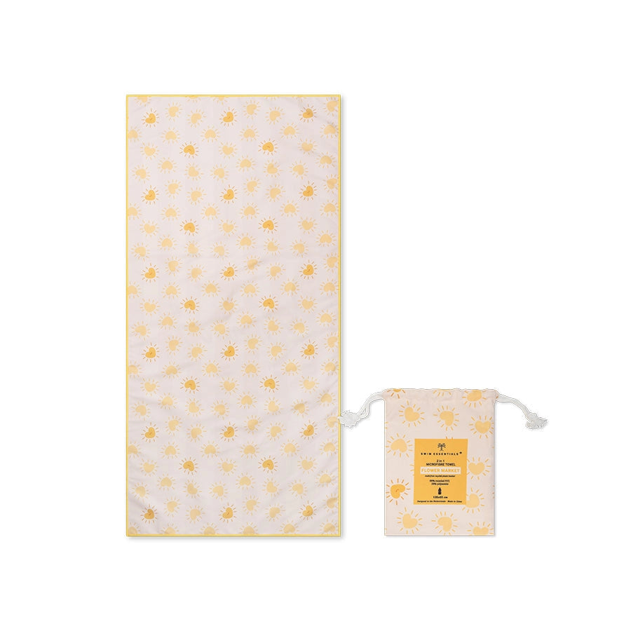 Serviette de plage en microfibre Jaune - Marché aux fleurs