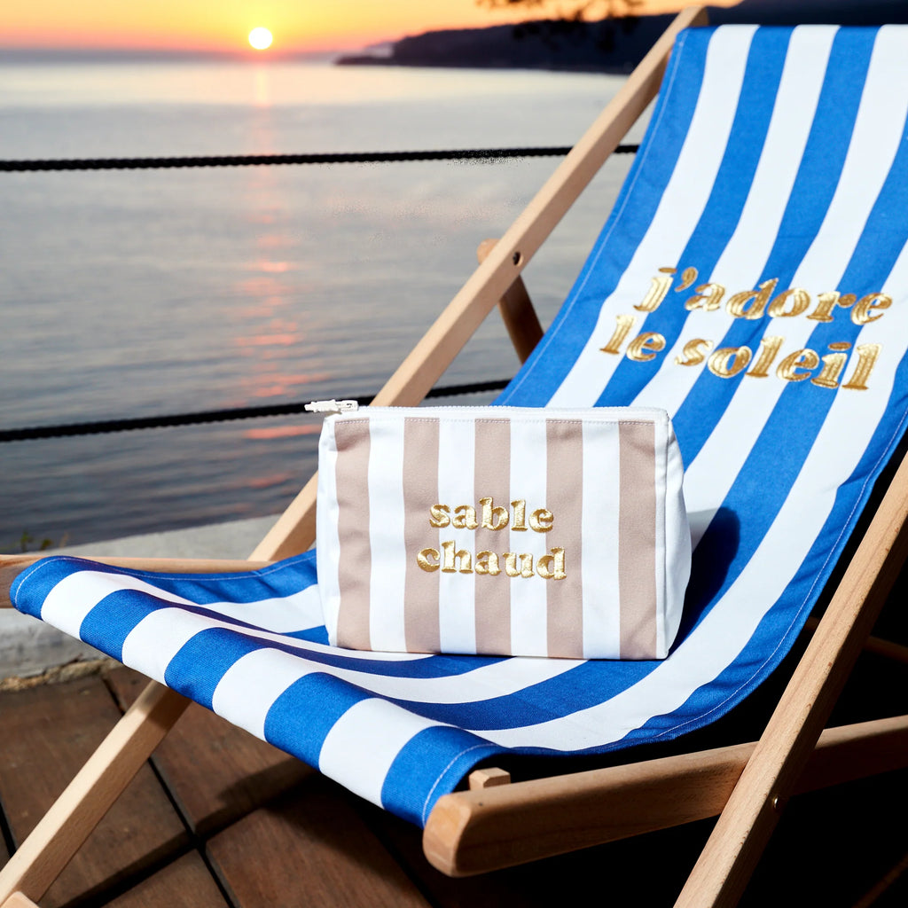 Pochette brodée Sable Chaud