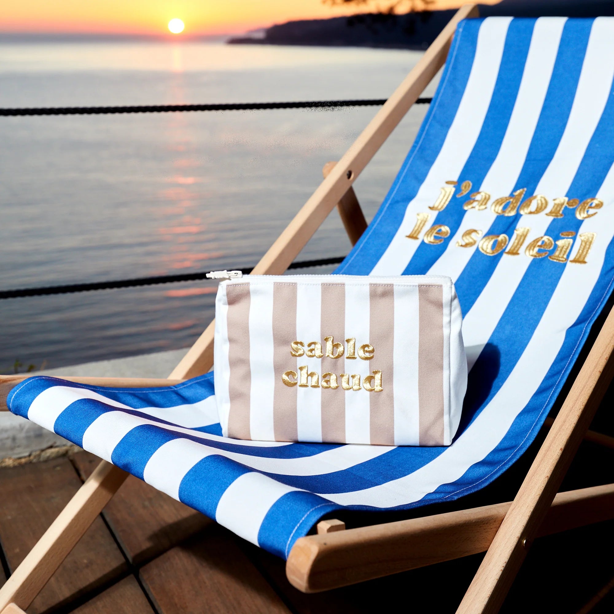 Pochette brodée Sable Chaud
