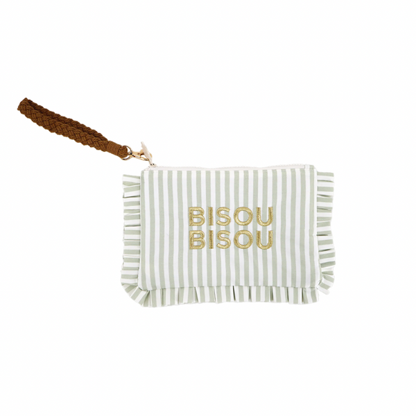 Pochette froufrou brodée Bisou Bisou