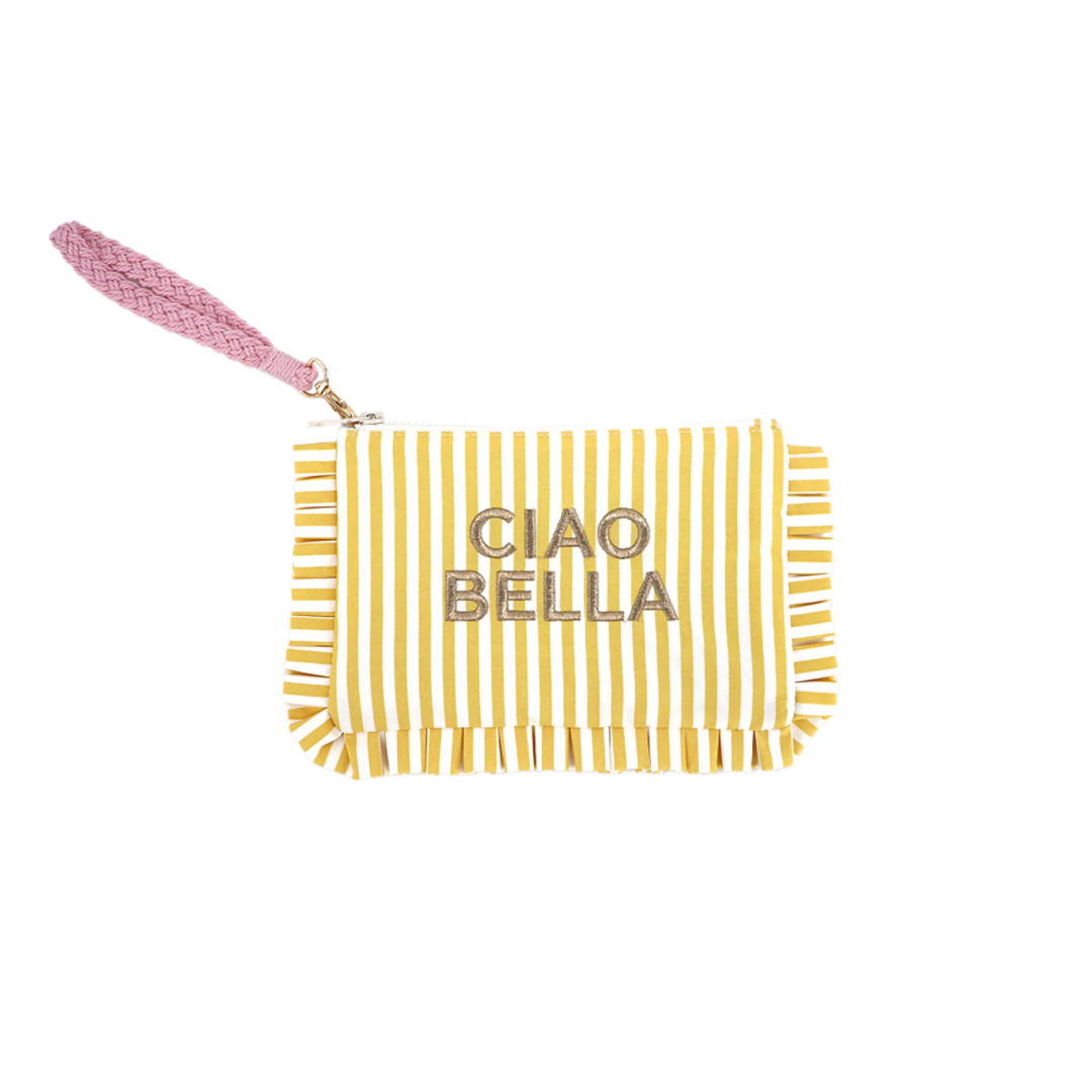 Pochette froufrou brodée Ciao Bella