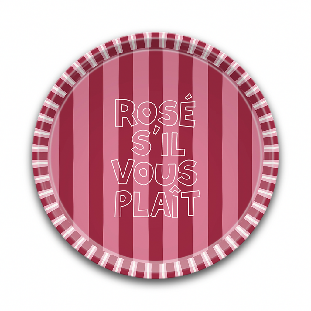 Plateau en bois rond Rosé SVP