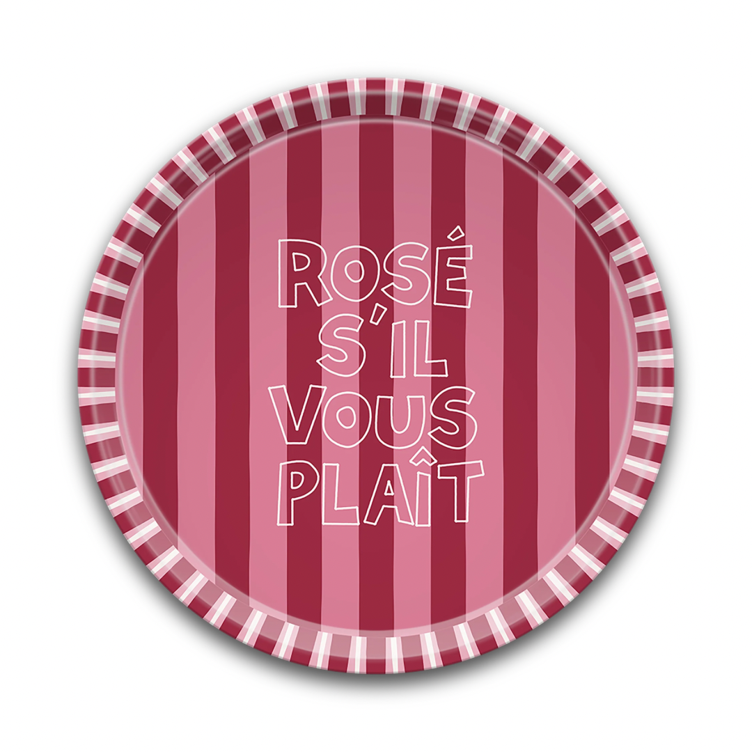 Plateau en bois rond Rosé SVP