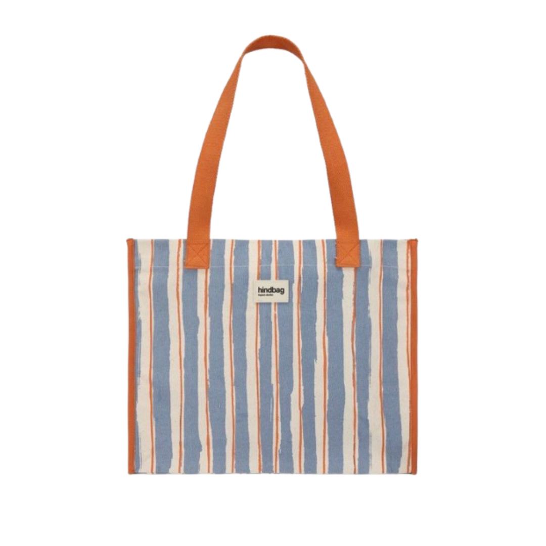 Sac cabas Claude Rayures orange et bleu
