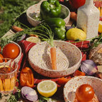 Assiette râpe-ail en céramique - Grande Multicolore Carnaval