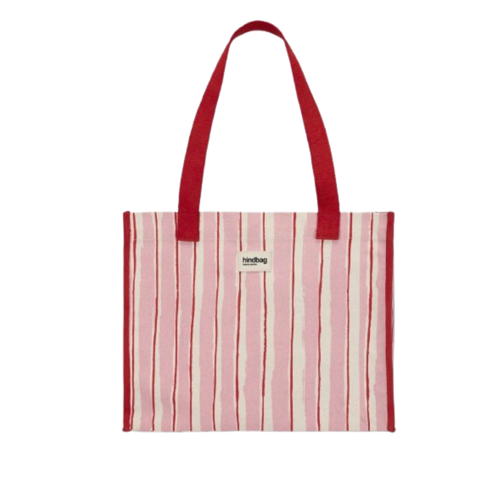 Sac cabas Claude Rayures rouge et rose