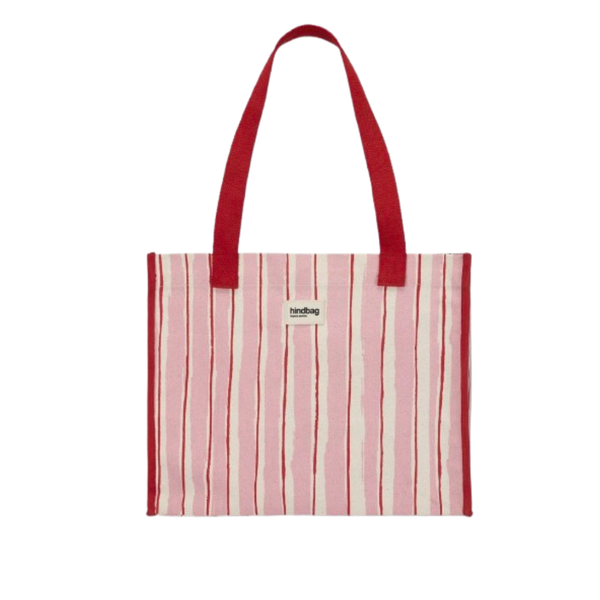 Sac cabas Claude Rayures rouge et rose