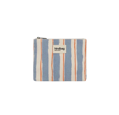 Pochette Lou Rayures Orange et Bleu